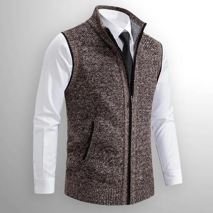 Alexander | Hombre Chaleco de Punto con Cremallera y Bolsillos