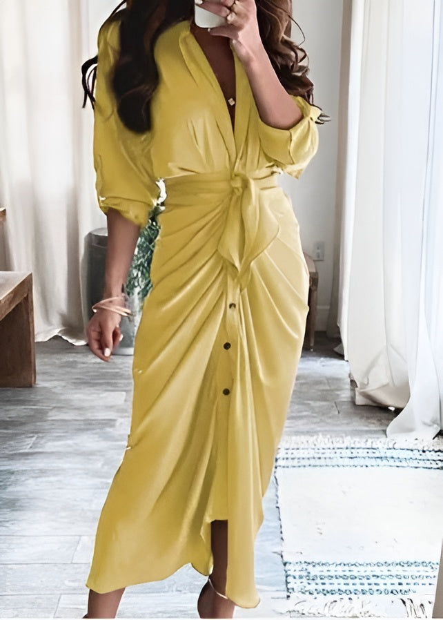 Selma | Mujer Vestido de Verano con Tirantes y Botones